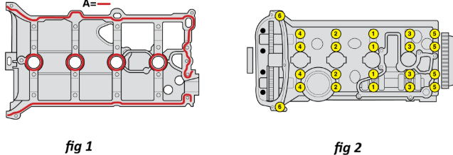 Camshaft carrier/cap tightening sequence